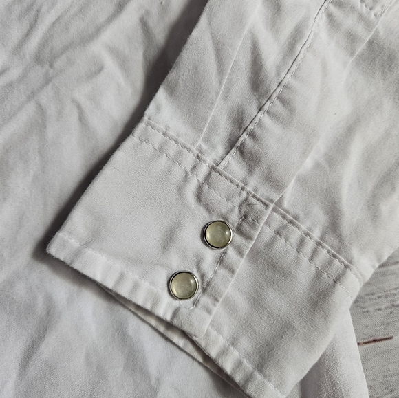 Wrangler Western Shirt Youth XL 14-16 White Long Sleeve Snap Front - Picture 10 of 10